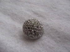 NWOT #2006, St. John Knit Button, Clear Crystals & Silver Metal  13/16"