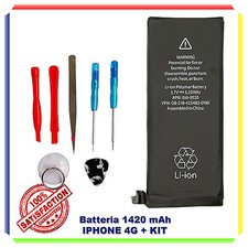 BATTERIA PER IPHONE 4 1420mAh CAPACITA' ORIGINALE + KIT CACCIAVITI ✅ ZERO CICLI