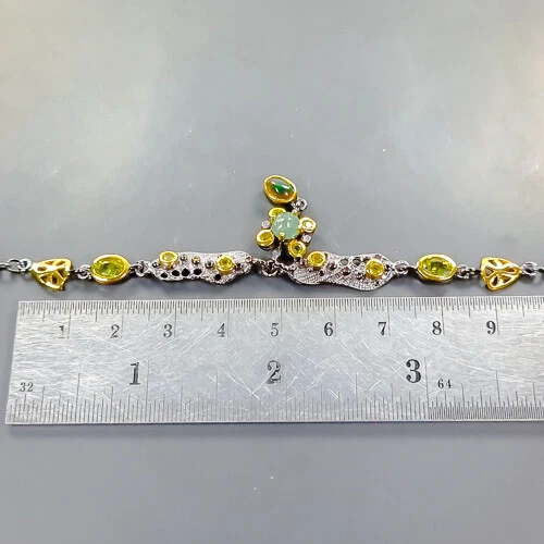 Colar de opala preta natural Fine Art prata esterlina 925 17,5 pol./N22913 - Imagem 3 de 4