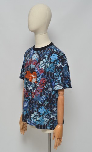 KENZO Paris H&M Jungle Men's Blue Floral Tiger Logo Tee Shirt Size M - 第 3/12 張圖片