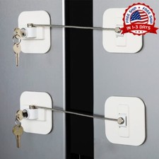 Paquete de 2 Cerraduras Refrigerador Paquete de 2 Blanco Con Candado Con Llave