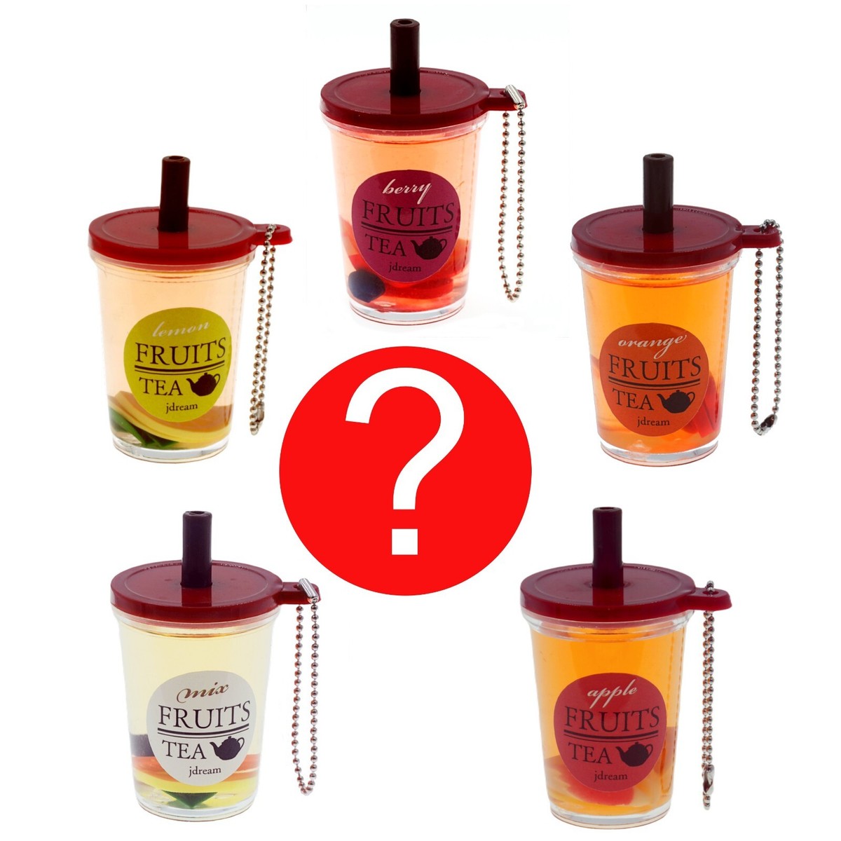 Random Tumbler Tea Liquid Shaker Keychain Mini Snow Globe Cup