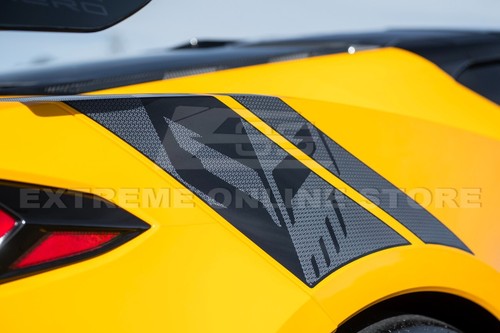 For 23-Up Corvette C8 E-Ray Z06 Jake Skull Logo Carbon Flash Rear Fender Stripes - Picture 13 of 18