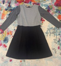 Loft Dress Gray And Black Long Sleeves Size 4