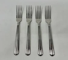 Oneida Community Tennyson 18/8 Stainless - Set of 4 Dinner Forks, 7 3/4" long