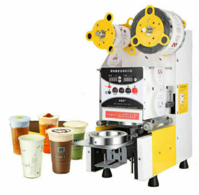 NEW Full Automatic Bubble Tea Cup Sealing machine Fruit Juice Cup Sealer 220V B