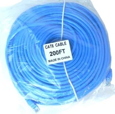 200FT 200 FT RJ45 CAT6 CAT 6 HIGH SPEED ETHERNET LAN NETWORK BLUE PATCH CABLE