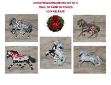 TRAIL OF PAINTED PONIES Christmas 2024 Set of 5 ornaments In Stock Brand New
