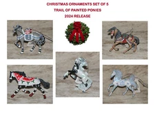 TRAIL OF PAINTED PONIES~Christmas 2024~Set of 5 ornaments~In Stock~Brand New~