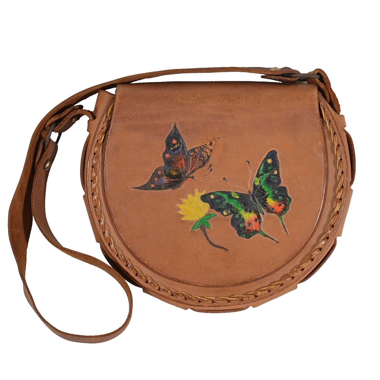 Bolso de hombro hippie 1960s Vintage Cambio Monederos