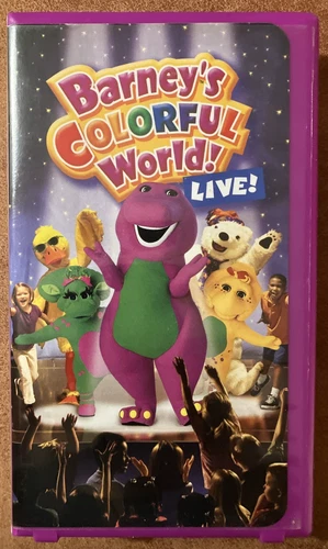 Barney's Colorful World Live VHS 2004 Purple Dinosaur White Video Tape Working