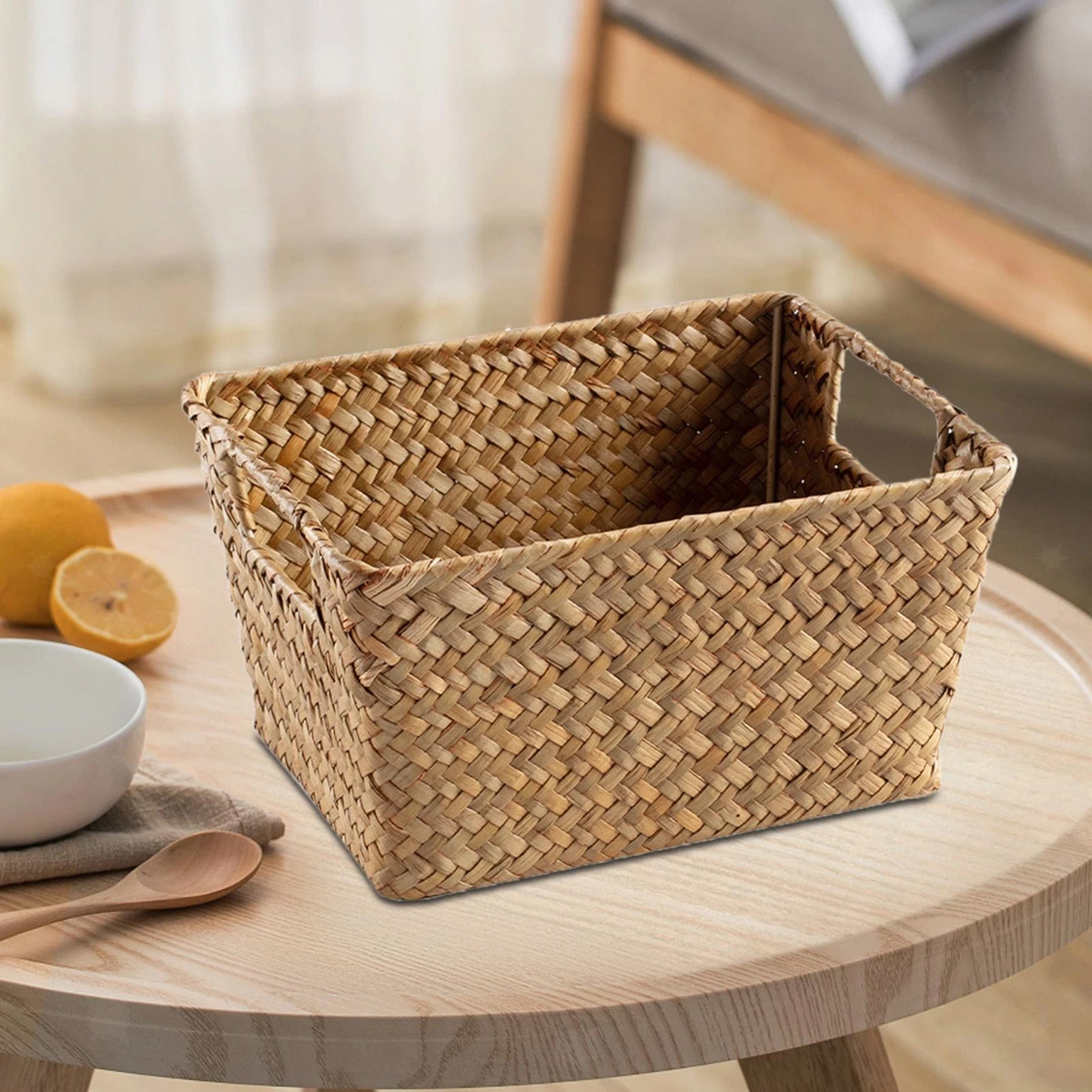 Wicker kitchen on sale storage baskets