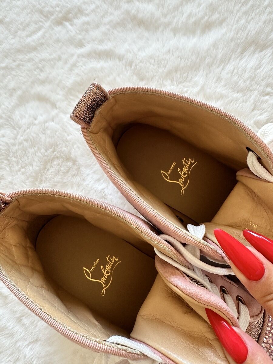 Cristian Louboutin Swarovski Light Rose Gold Suede Pink High Cristian Louboutin Swarovski Light Rose Gold Suede Pink High