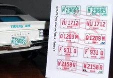 1975 - 1979 OHIO miniature LICENSE PLATES for 1/25 scale MODEL CARS  PLEASE READ