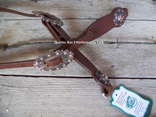 Headstall - Oiled Cowboy Culture Spotted Buckle w/Cross Concho - Picture 5 of 5