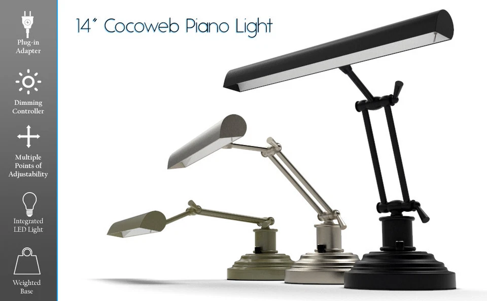 ¡NUEVO EN CAJA! Cocoweb 14" DLED14ORB Lámpara de Escritorio Ajustable Piano Banqueros - Bronce Caoba Foto 3 de 4