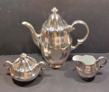 WMF Tea/Coffee Set Silver Over Porcelain, Teapot/Coffee Pot, Sugar and Creamer