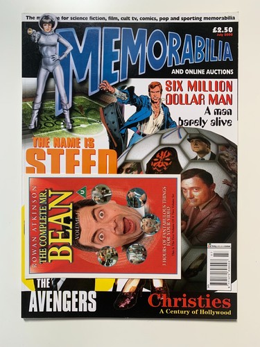MEMORABILIA AND ONLINE AUCTIONS Magazine (July 2000 issue) + Mr. Bean Postcard