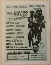 Motown repro Dance Concert handbill Flint, Michigan 1960's