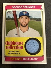 2023 Topps Heritage George Springer Clubhouse Collection Memorabilia Blue Jays