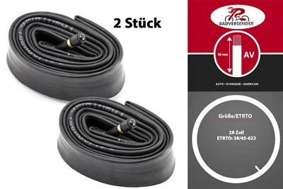 CHAOYANG 2 Stück 28 Zoll Fahrrad Schlauch 38/45-622 AV Auto Ventil 30mm Bike Tube