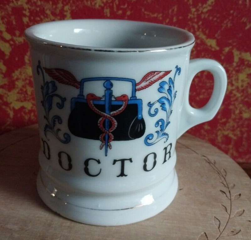 Vintage Career Occupational DOCTOR Caduceus Stethoscope Profession Shaving Mug