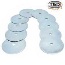 M6 x 50mm Large Zinc Penny / Mudguard Round Washers - 100 Pack Flat Steel Washer