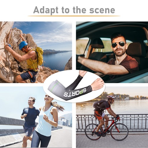 1-3X UV Sun Protection Cooling Compression Sleeves Arm Sleeves Men Women Cycling - Picture 13 of 78