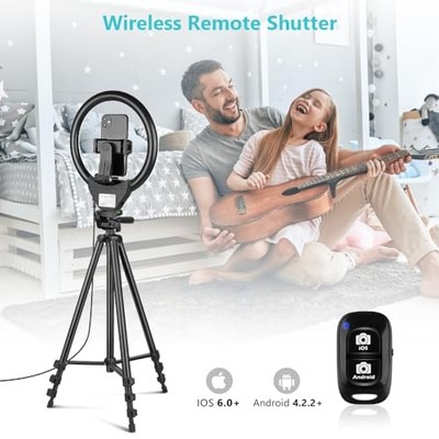 Sensyne 10'' Ring Light with 50'' Extendable Tripod Stand, LED Circle Lights