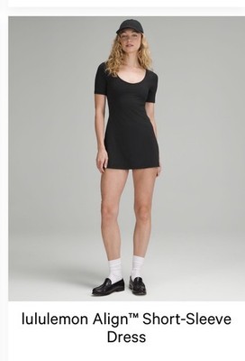 lululemon Align Short Sleeve Mini T-Shirt Dress Black Size 6 | eBay