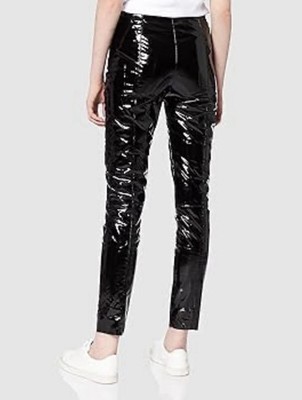 Pinko Tandem Black Shiny Concert Clubbing Casual Trouser Pants Size 6 NWT READ