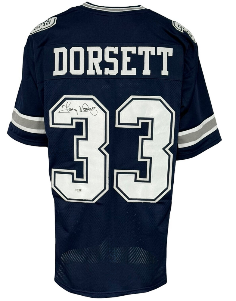 Dallas Cowboys Tony Dorsett Autographed Signed Pro Style Blue Jersey JSA Authenticated 