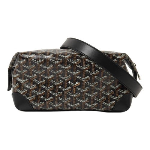 GOYARD SHW Bowling 25 Toiletry Shoulder Bag Coated Canvas Black
