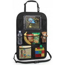 Car Back Seat Organizer with Tablet Holder Storage Pockets Travel Kids