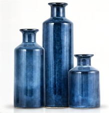 Ceramic Vase Set of 3 Small Vases Modern Farmhouse Home Decor Bottles