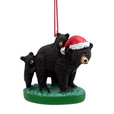Black Bear Mom with 2.75"L x 1.5"W x 2.5"H, Green, Black, Brown, Red, White