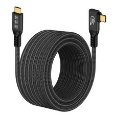 16.5FT 20Gbps USB C 3.2 Gen 2 Cable, 5M 90Degree Type C 4K60Hz UHD Video 5A/2...