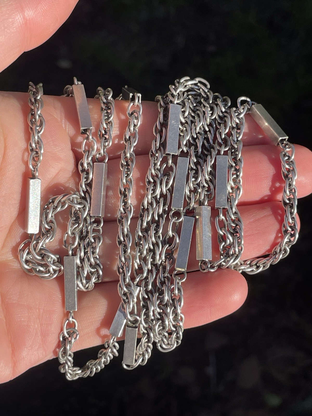 Solid Silver Exceptional Large Vintage Necklace C… - image 6