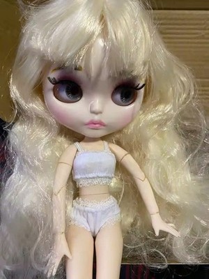 12'' Factory Blythe Doll 1/6 BJD Toy Glossy Face Coustom Doll Blonde Golden Hair