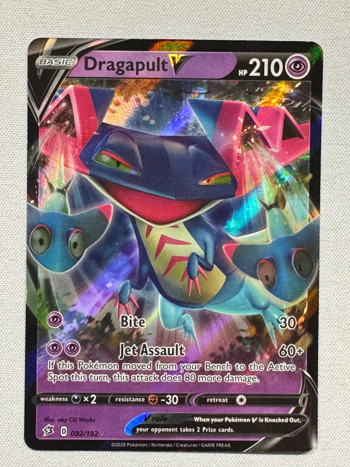 Dragapult V 092/192 Holo Rare V Rebel Clash Pokemon Near Mint