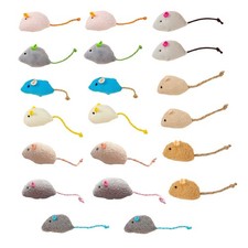 20-Pack Catnip Mice Toys - Plush Interactive Teasers for Kittens Cats