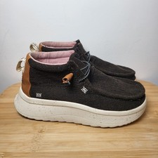 Hey Dude Women Size 8W Wendy Peak Hi Boots Mid-Top Platform Slip-On Brown