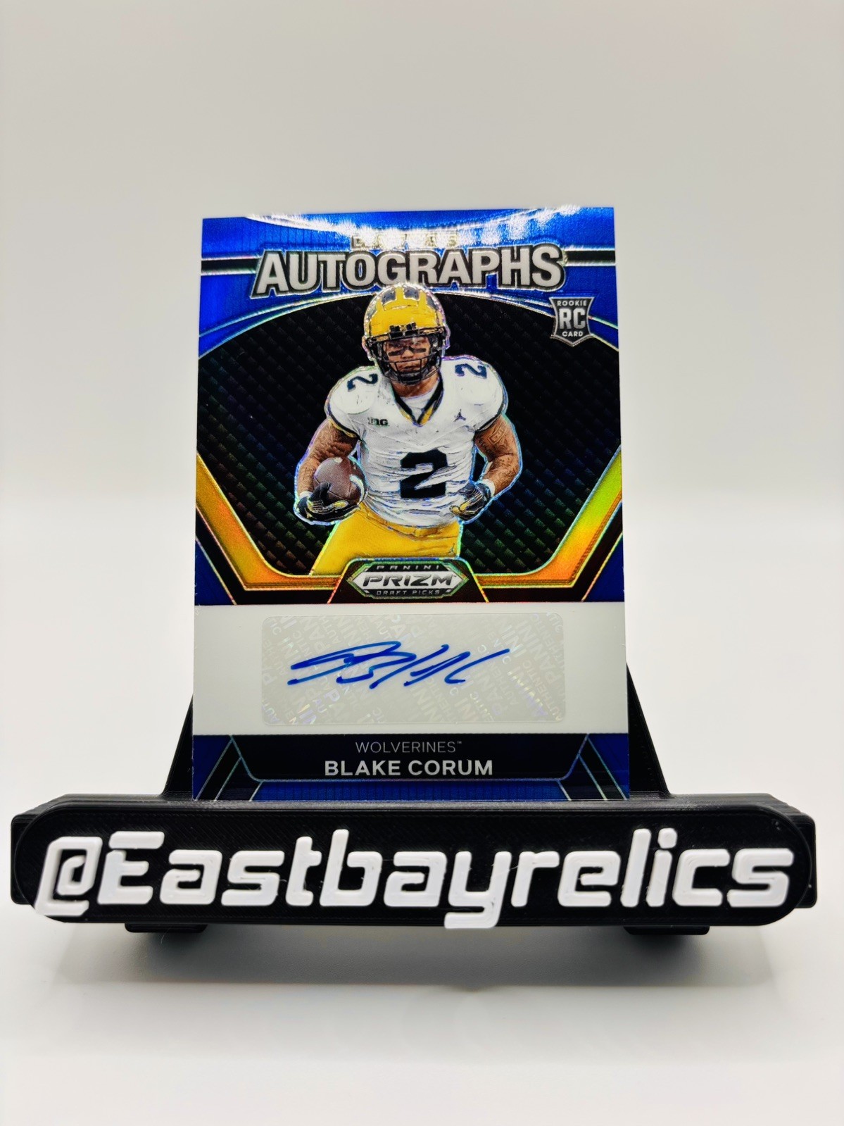 2024 Panini Prizm Draft Picks Blake Corum RC Auto /149 DPA-BCM Blue Prizm MICH