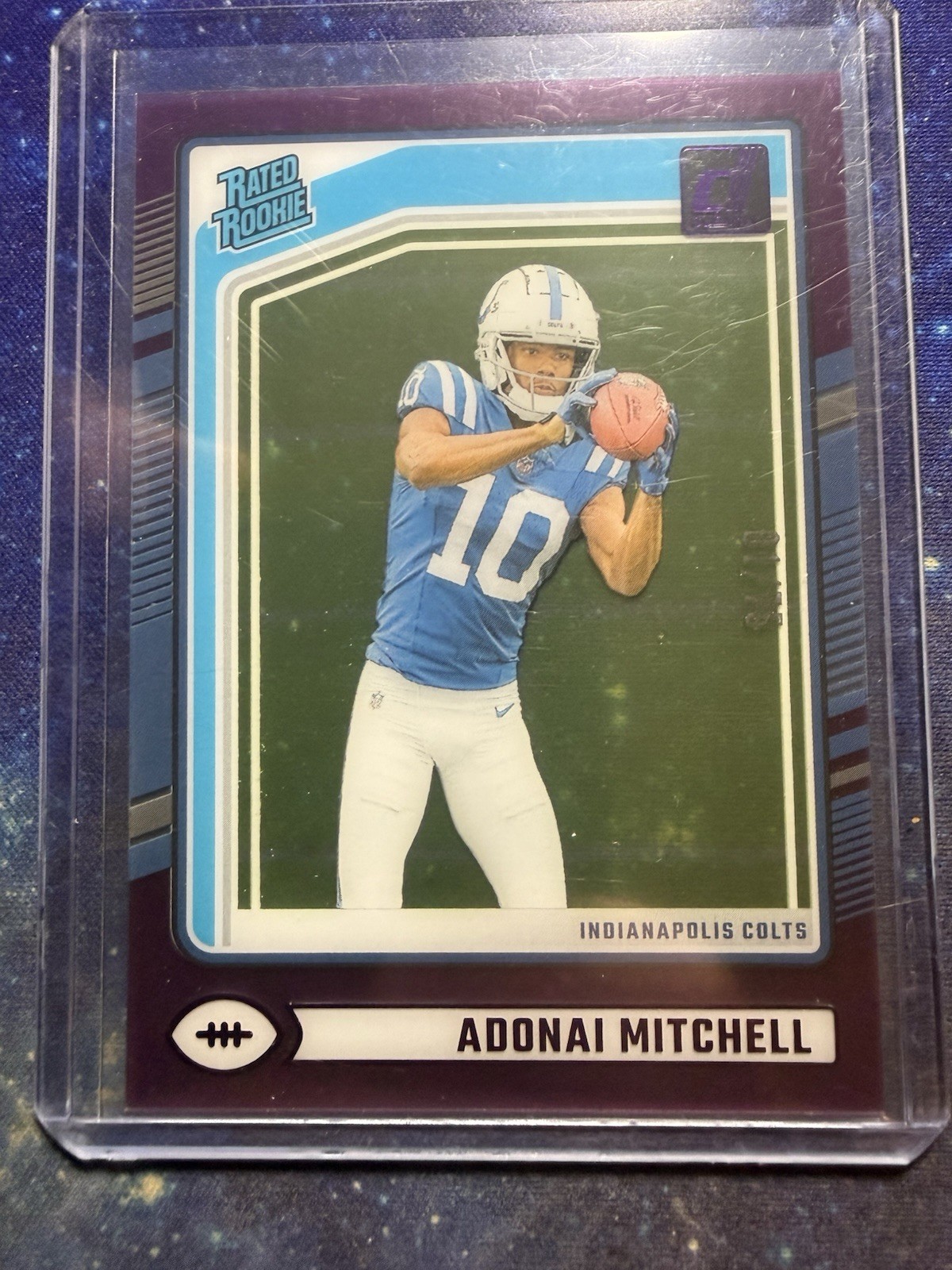 🔥2024 Panini Clearly Donruss - Rated Rookie Adonai Mitchell #71 Purple /75 FOP