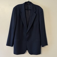 Brooks Brothers Brooksease Navy Gingham Blazer Wool Sport Coat Jacket Sz 46L R 