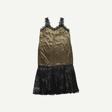 Marks & Spencer Womens Lace Slip Knee length Dress in Gold - M&S