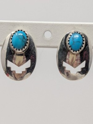 Sterling Silber Türkis Donnervogel Ohrringe Southwestern Indianer Stil 925