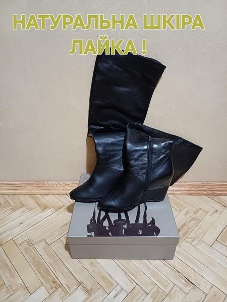 Women Carlo Pazolini Boots Black Leather 37.5 #10TX