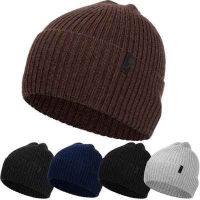 MOLTI Herren Mütze Herbst Winter 100% Merino Wolle Winter Für Herren Herbst Slouch