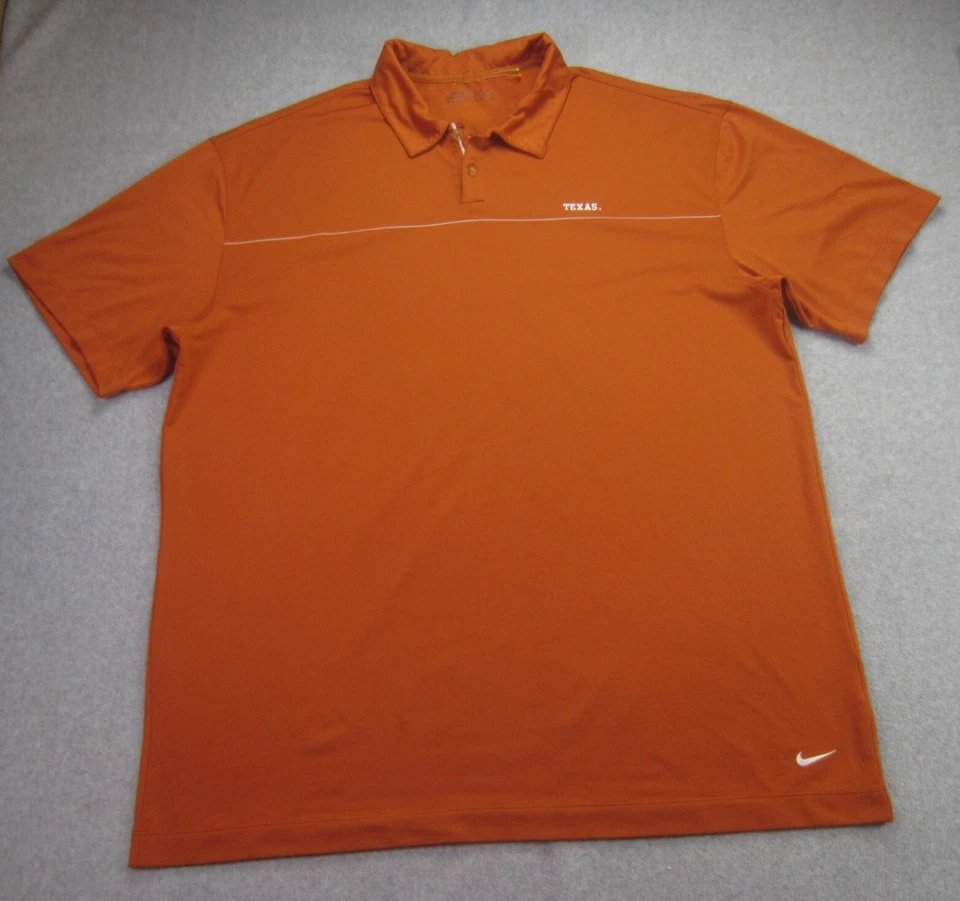 Texas Longhorns Polo Shirt Mens XXL Burnt Orange Nike Fit Dry Golf - Image 2 of 4